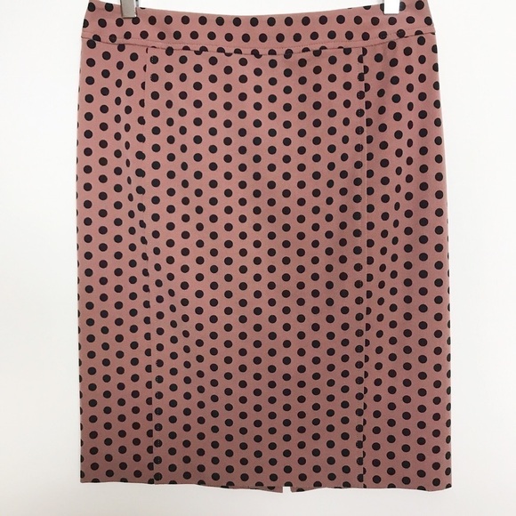Loft tan skirt with black polka dots stretch size6 - Picture 3 of 8